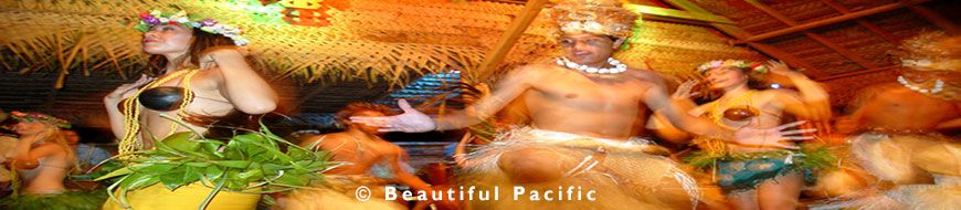 island dancers at a beach resort in the cook islands